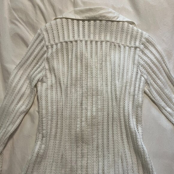 Open-knit White Button up - Picture 5 of 5